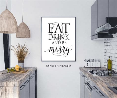 Eat Drink and Be Merry Kitchen Wall Art Wall Art Printable | Etsy ...