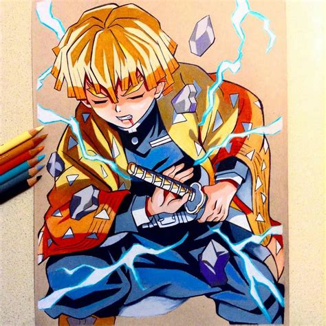 Zenitsu Agatsuma | Anime character drawing, Anime sketch, Anime characters