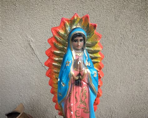 18 Chalkware Statue Virgin of Guadalupe, Catholic Mexican Saint, Virgen ...