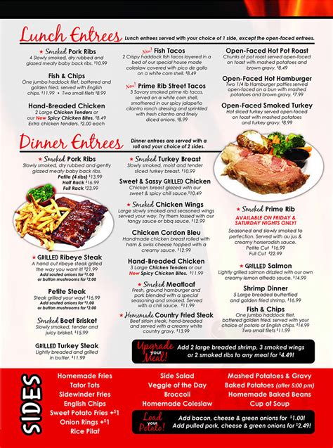 The Grille Restaurant menu in Tremonton, Utah, USA