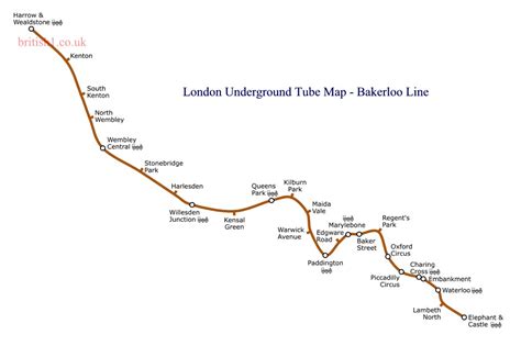 London Underground Tube Map - Bakerloo Line Map