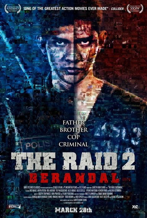 THE RAID 2 Poster; Gareth Evans THE RAID 2: BERANDAL Stars Iko Uwais, Alex Abbad, and Arifin Putra