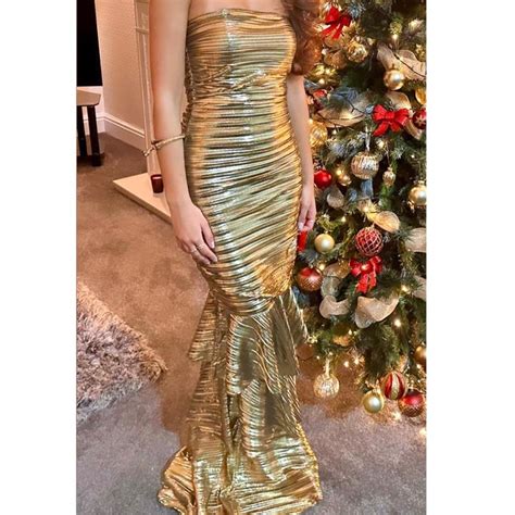 Gold full length metallic dress. Looks stunning on.... - Depop