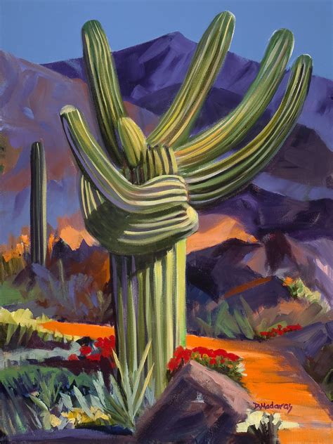 Hugging Saguaro Cactus | Desert art, Landscape art painting, Southwest art