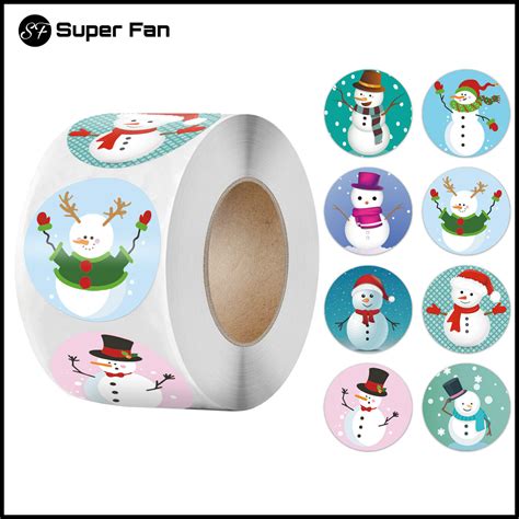 (Super Fan) 500pcs 8 Designs Merry Christmas Thank You Stickers Seal ...