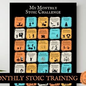 Stoicism Exercises Monthly Challenges Poster 30 Daily Stoic | Etsy