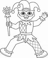 Mardi Gras Jester Boy Isolated Coloring Page 15867720 Vector Art At  sketch template