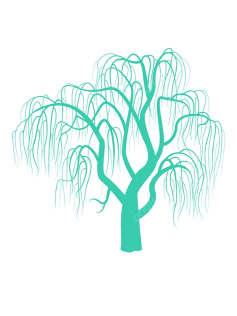 Minimalist Willow Tree Silhouette, Silhouette, Willow, Simple PNG ...