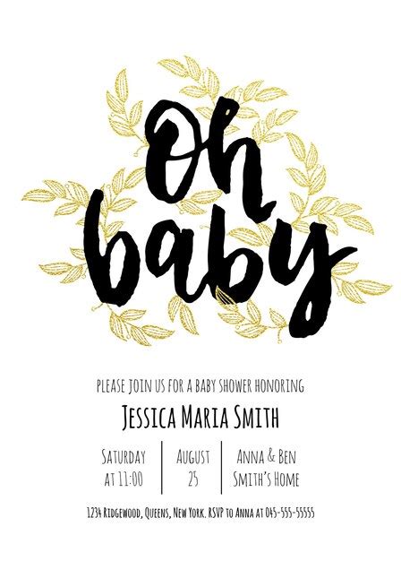 Premium Vector | Baby shower invitation card template