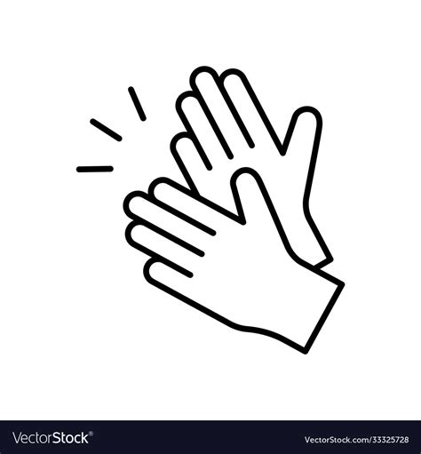 Clapping hands linear icon applause black Vector Image