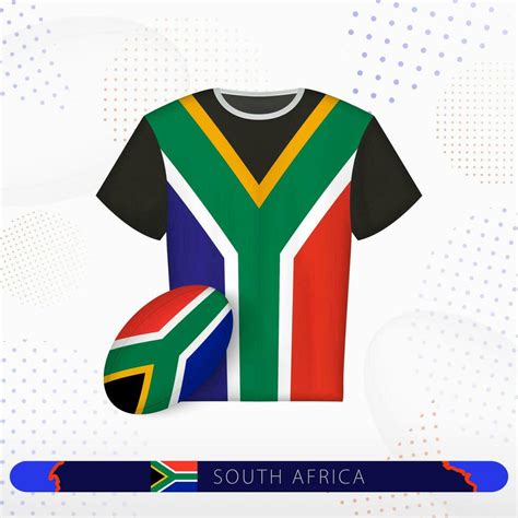 South Africa rugby jersey with rugby ball of South Africa on abstract ...