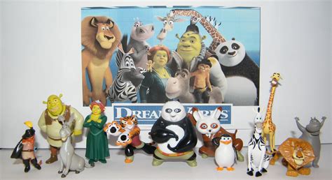 Madagascar DreamWorks Deluxe Mini Toy Figure Playset of 12 with Characters from, Shrek and Kung ...