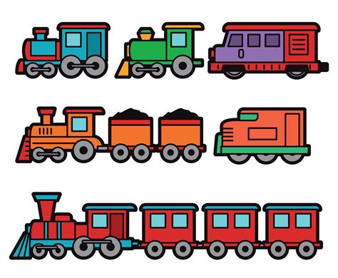 Colorful Train Cartoon Vectors Vector Art & Graphics | freevector.com