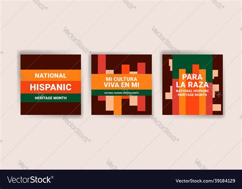 Hispanic heritage month banners for social media Vector Image