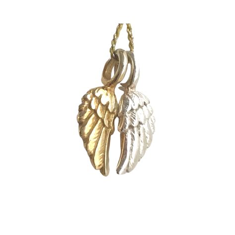 Tiny Angel Wings Pendant Necklace Gold & Silver - Angel Jewellery