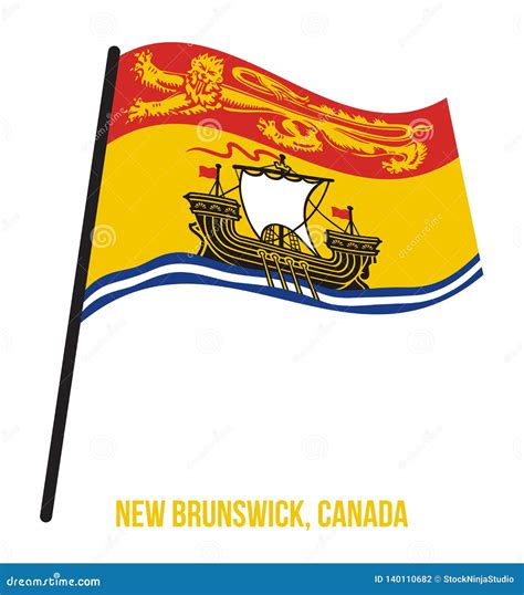 New Brunswick Flag Waving Vector Illustration on White Background ...