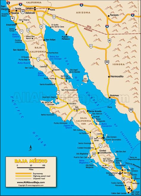 Maps of Baja - Baja Peninsula Map - All About Baja | Mulege, Baja ...