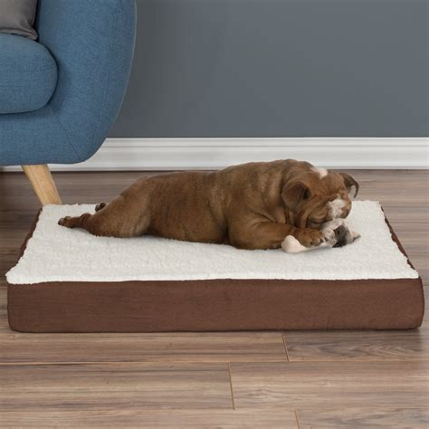 Petmaker Orthopedic Sherpa Dog Bed, Brown, Medium - Chewy.com