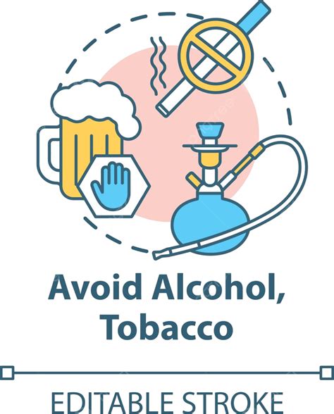 Icon Promoting Abstinence From Alcohol And Tobacco Addiction Habit Conceptual Vector, Addiction ...