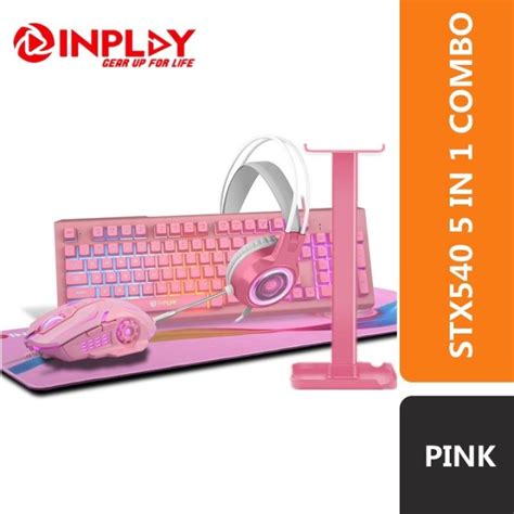 INPLAY STX540/240 4in1 RGB Combo Gaming Keyboard Mouse Headset set typewriter design Backlit ...