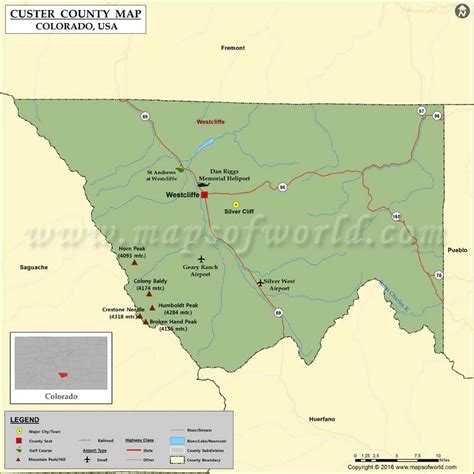 Custer County Map, Colorado | Map of Custer County, CO