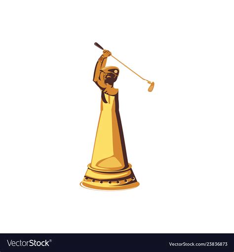 Trophy golf isolated icon Royalty Free Vector Image