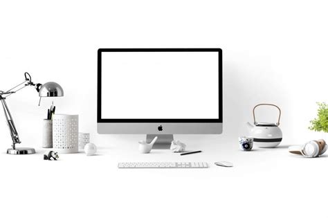 Free Stock Photo of Desktop Computer on White Desk | Download Free Images and Free Illustrations