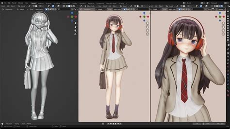 Blender 3.0 - Anime School Girl modeling - YouTube