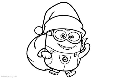 Minion Coloring Pages Christmas Santa Minions - Free Printable Coloring Pages