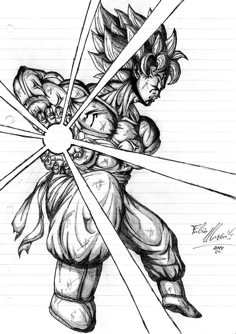 Goku SSJ Kamehameha Black Biro by SigmaGFX on DeviantArt