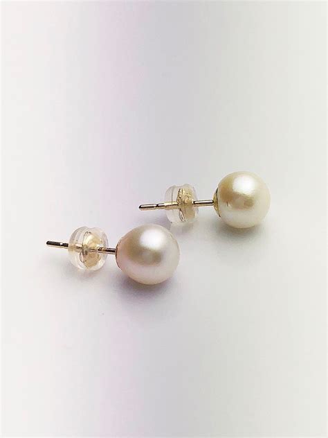 Japanese Akoya Pearl Earrings on 14K Yellow Gold Studs, 6.5-7mm or 7-7.5mm (820)