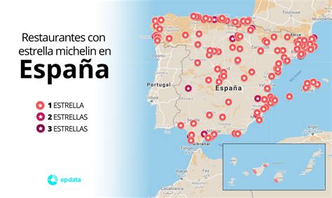 Restaurantes con estrella michelin en España, mapa y gráficos