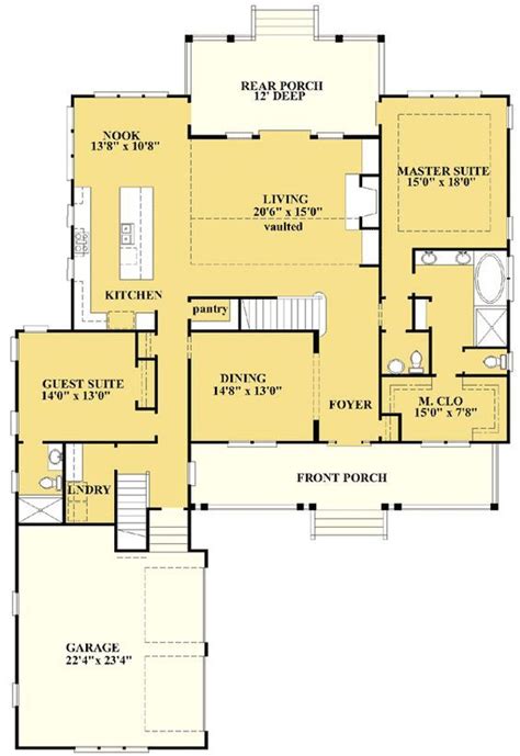 Plan 15066NC: Country Home with Guest Suite and Bonus Room | House plans, House floor plans ...