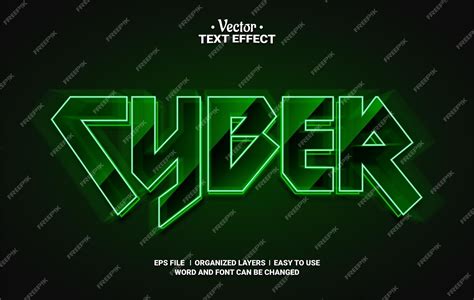 Premium Vector | Cyber editable vector text effect