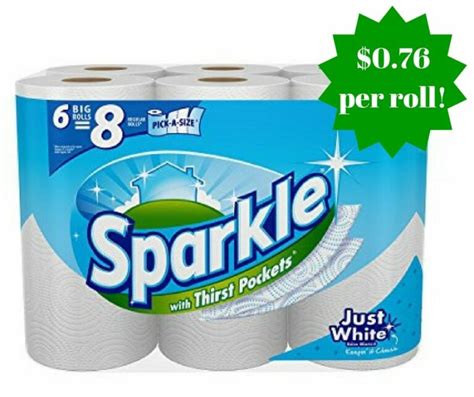 Amazon: Sparkle Paper Towels 6 Big Rolls Only $0.76 Per Roll