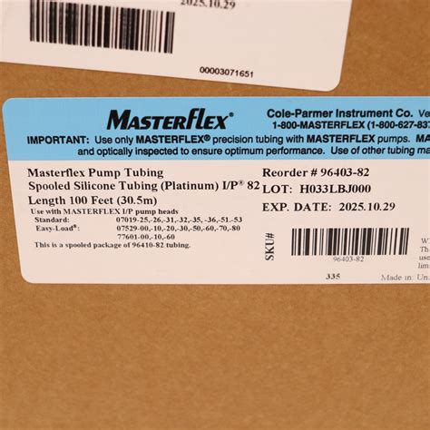 Masterflex Precision Peristaltic Pump Tubing I/P 26 73 82