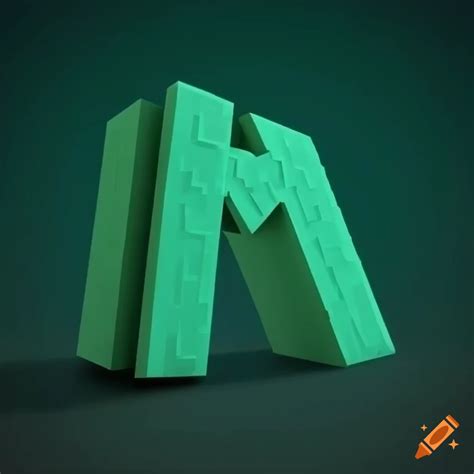 3d minecraft-style letter m logo on Craiyon