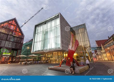 Modern Art Museum in Ulm, Germanyq Editorial Stock Photo - Image of night, architecture: 76531588