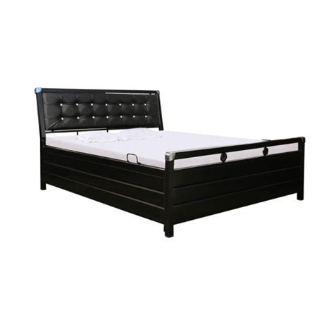 Queen Size Metal Bed Acacia Hydraulic with Storage by Diamond Interiors - directcreate.com