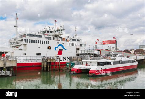 Red Funnel ferry boats - Red Jet 4 Catamaran ferry and Red Falcon ...