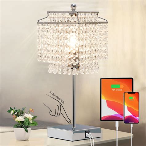 Modern Crystal Table Night Lamp with Metal Frame - Walmart.com