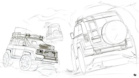 hjo design lab: 4X4 Offroader sketches + 'Mud Fun'