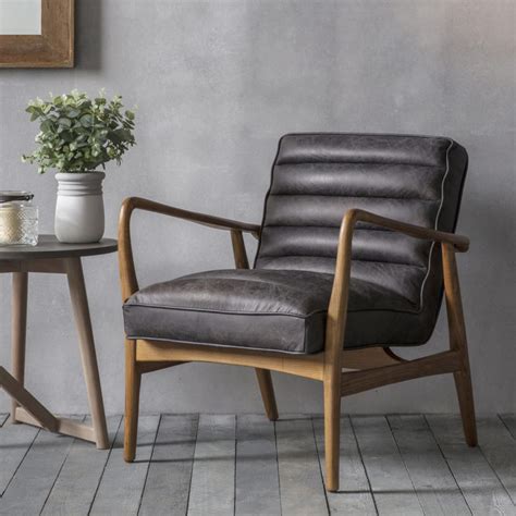 Retro Black Leather Armchair – Primrose & Plum