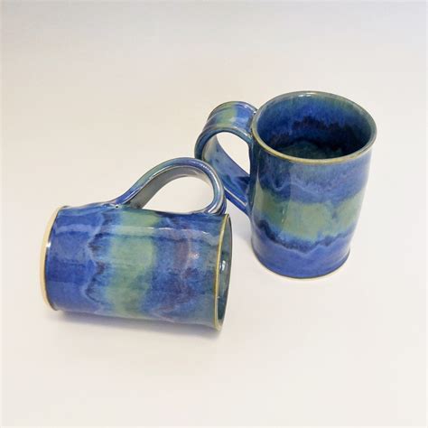 Handmade Pottery - Coffee Mugs - Tea Mugs - Ceramic Coffee Mugs - Ceramic Mug - Blue Coffee Mug ...