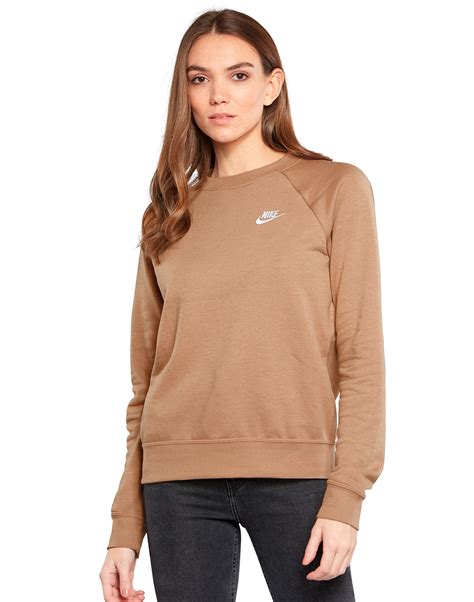 Nike Womens Fleece Crewneck Sweatshirt - Brown | Life Style Sports UK