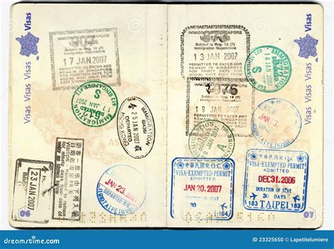 Passport European With Stamps Stock Photo - Image: 23325650