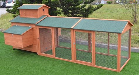 124" Wood Hen Chicken Cage House Coop Huge w/Run 6 nesting boxes 10' # ...