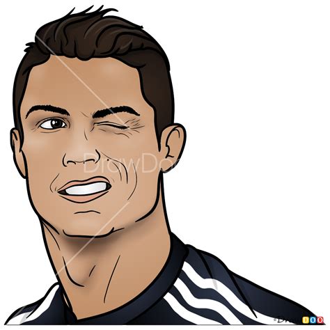 How to Draw Cristiano Portrait, Celebrities Cristiano Ronaldo