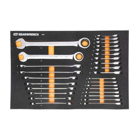 Enhanced Workshop With 28-Pc Metric Ratcheting Wrench Set & EVA Foam Tray