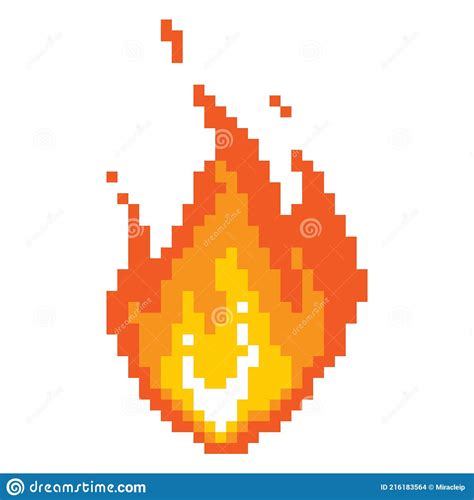 8-Bit Pixel Fireball Vector | CartoonDealer.com #169925651